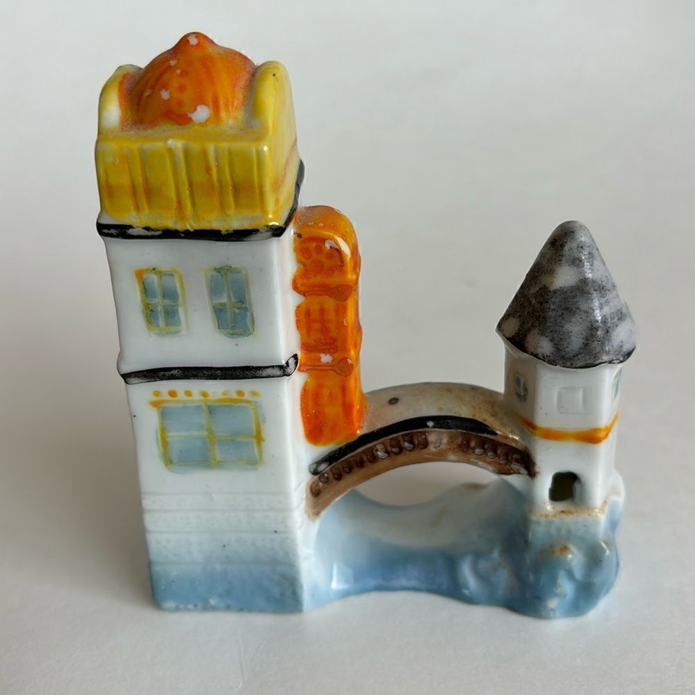 Vintage Ceramic Aquarium Fishbowl Decoration Towers Bridge Made In Japan
